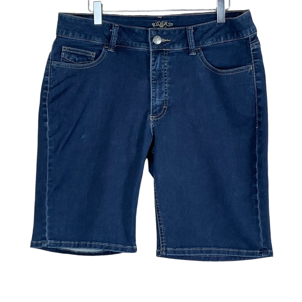 Riders by Lee Dark Wash Mid-Rise Stretch Jean Shorts Size 14